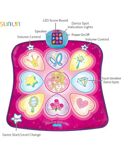 Alfombra de Baile SUNLIN Rosa con Luces LED y Música 2