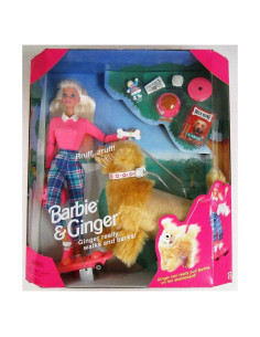 Muñeca Barbie 1997 Mattel con Perro Ginger Coleccionable