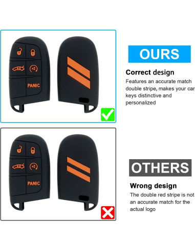 Cubierta de llavero Dodge REMOCH 5 botones Naranja 1PC