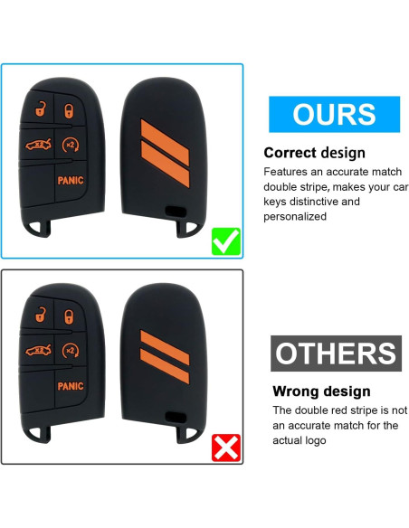 Cubierta de llavero Dodge REMOCH 5 botones Naranja 1PC