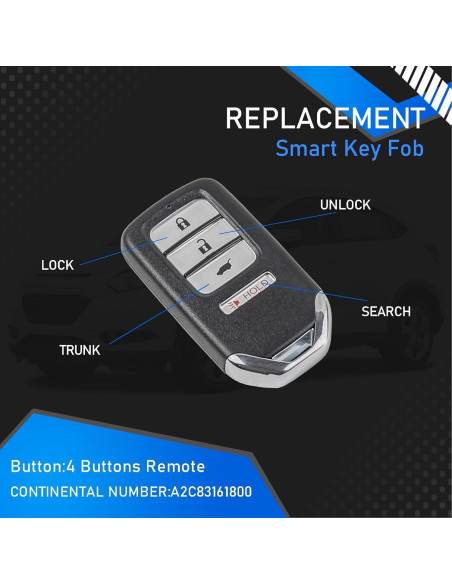 Llavero inteligente Honda HR-V Fit 2016-2021 4 botones