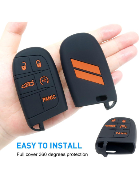 Cubierta de llavero Dodge REMOCH 5 botones Naranja 1PC
