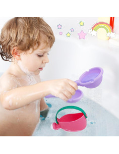 Juguetes de Baño Suaves Biubee 3 Piezas Rosa para Bebés 2