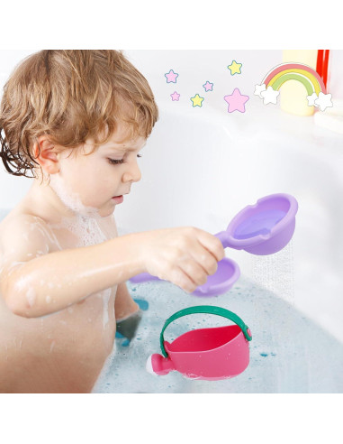 Juguetes de Baño Suaves Biubee 3 Piezas Rosa para Bebés