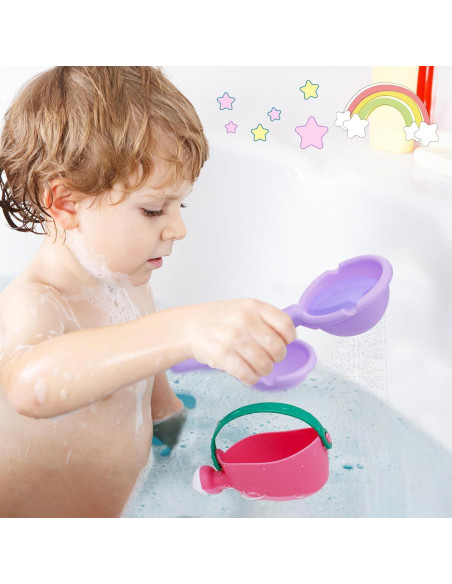 Juguetes de Baño Suaves Biubee 3 Piezas Rosa para Bebés