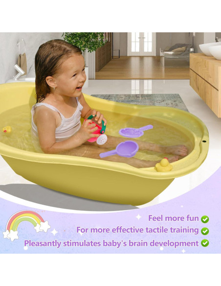 Juguetes de Baño Suaves Biubee 3 Piezas Rosa para Bebés