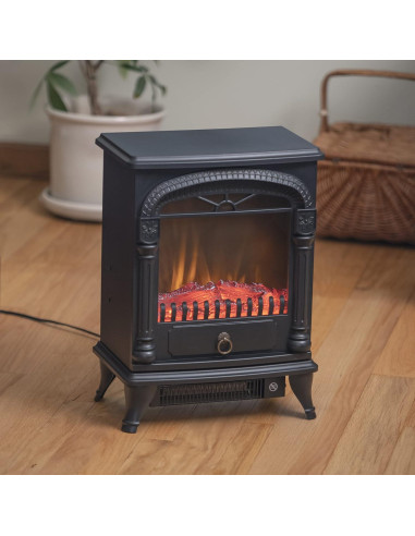 Calefactor Eléctrico Comfort Zone CZFP4, 1500W, Efecto Llama 3D