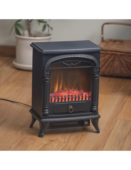 Calefactor Eléctrico Comfort Zone CZFP4, 1500W, Efecto Llama 3D