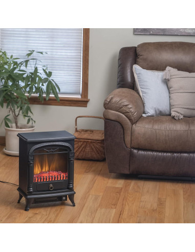 Calefactor Eléctrico Comfort Zone CZFP4, 1500W, Efecto Llama 3D