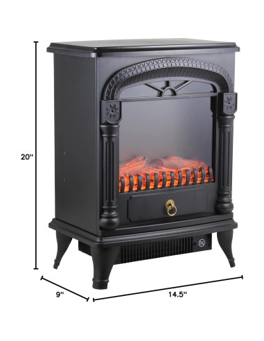 Calefactor Eléctrico Comfort Zone CZFP4, 1500W, Efecto Llama 3D