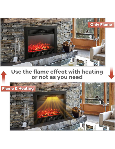 Chimenea Eléctrica Giantex 72.39 cm Control Remoto 3 Colores