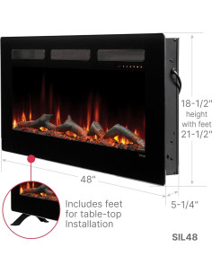 Chimenea Eléctrica Dimplex Sierra 121 cm 1400W Negra 2