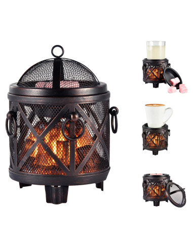 Calentador de Cera DICIMI Estufa de Chimenea 4 en 1 Bronce