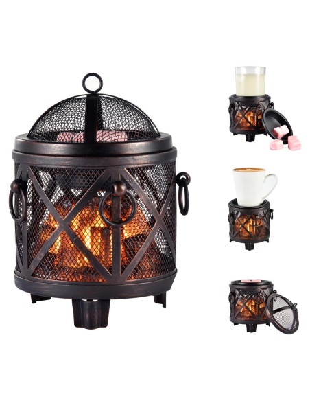 Calentador de Cera DICIMI Estufa de Chimenea 4 en 1 Bronce