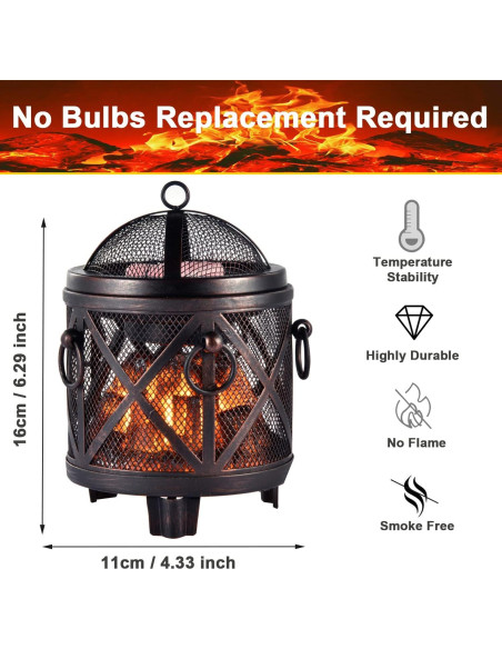 Calentador de Cera DICIMI Estufa de Chimenea 4 en 1 Bronce