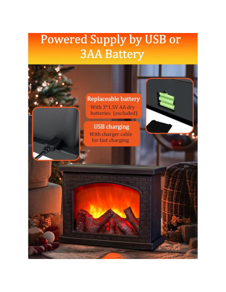 Lámpara de Chimenea Eléctrica Quipzora BILUDENG con Efecto Llama