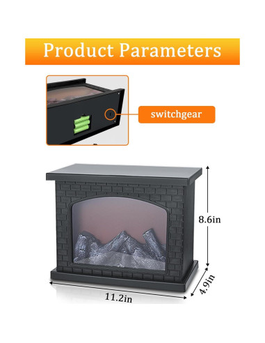 Lámpara de Chimenea Eléctrica Quipzora BILUDENG con Efecto Llama