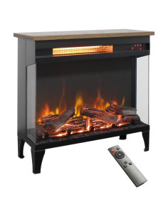 Calentador de chimenea eléctrica Innoflame 1500W 3 lados vidrio