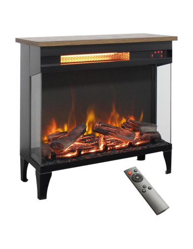 Calentador de chimenea eléctrica Innoflame 1500W 3 lados vidrio