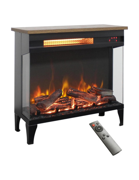 Calentador de chimenea eléctrica Innoflame 1500W 3 lados vidrio