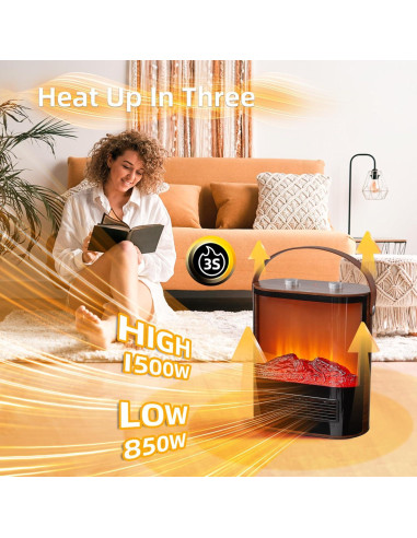 Calentador de Chimenea Eléctrico RealSmart 1908Pro 1500W