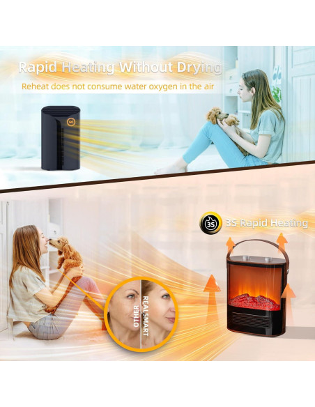 Calentador de Chimenea Eléctrico RealSmart 1908Pro 1500W