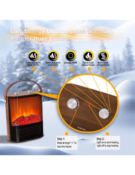 Calentador de Chimenea Eléctrico RealSmart 1908Pro 1500W