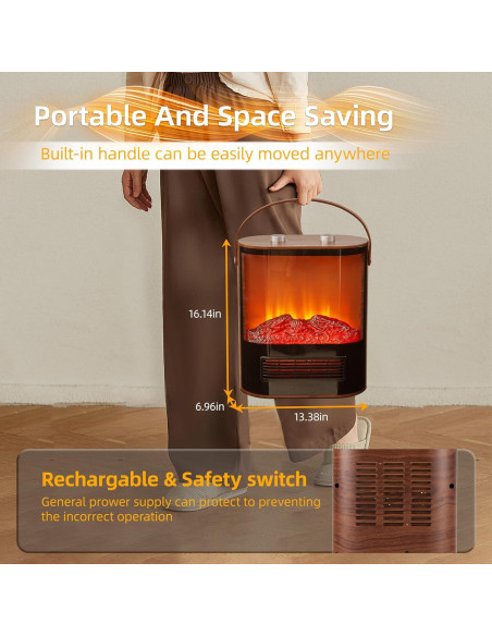 Calentador de Chimenea Eléctrico RealSmart 1908Pro 1500W