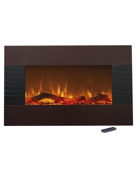 Chimenea Eléctrica Northwest 90 cm Caoba Montaje Pared