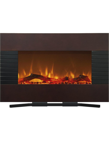 Chimenea Eléctrica Northwest 90 cm Caoba Montaje Pared