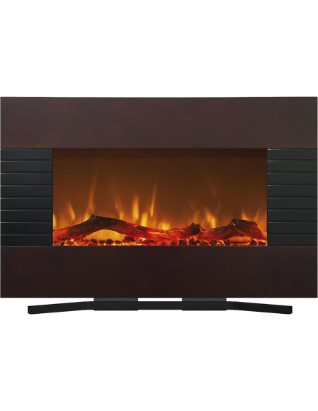 Chimenea Eléctrica Northwest 90 cm Caoba Montaje Pared