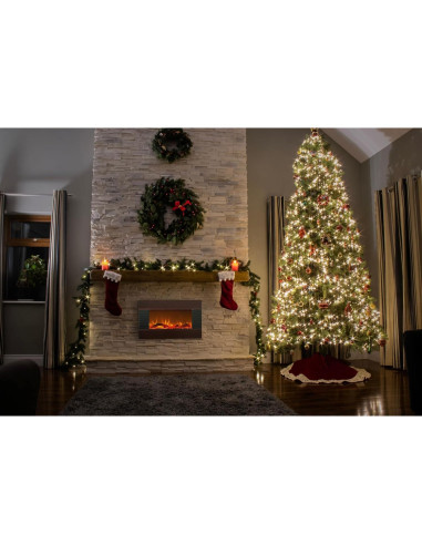 Chimenea Eléctrica Northwest 90 cm Caoba Montaje Pared