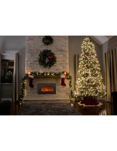 Chimenea Eléctrica Northwest 90 cm Caoba Montaje Pared