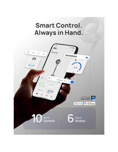 Ventilador de pedestal Dreo DR-HPF005S 10 aspas 10 velocidades