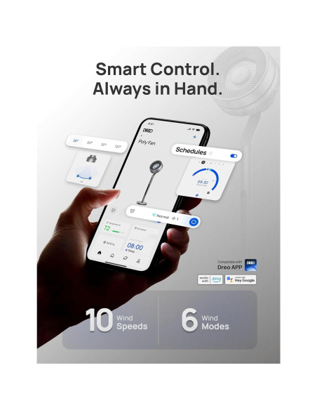Ventilador de pedestal Dreo DR-HPF005S 10 aspas 10 velocidades