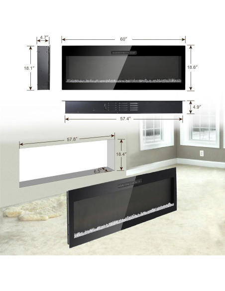 Chimenea Eléctrica Ball & Cast 60 cm Control Remoto 16 Colores