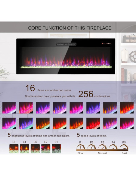 Chimenea Eléctrica Ball & Cast 60 cm Control Remoto 16 Colores