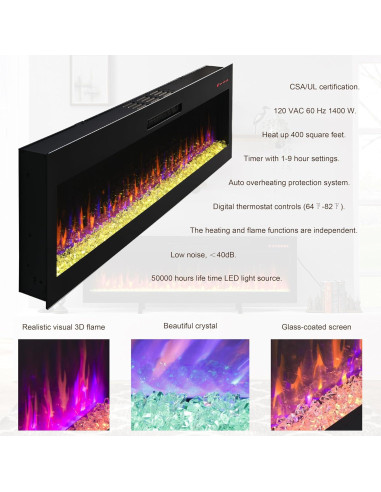 Chimenea Eléctrica Ball & Cast 60 cm Control Remoto 16 Colores