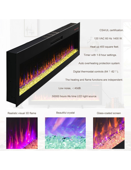 Chimenea Eléctrica Ball & Cast 60 cm Control Remoto 16 Colores