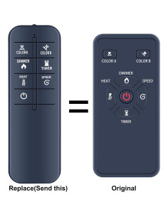 Control Remoto de Reemplazo R.W.Flame para Chimenea Eléctrica 2