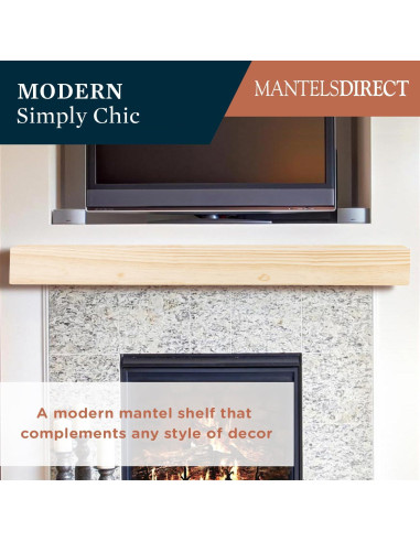Estante de Chimenea Flotante MANTELSDIRECT 182.88 cm Rústico