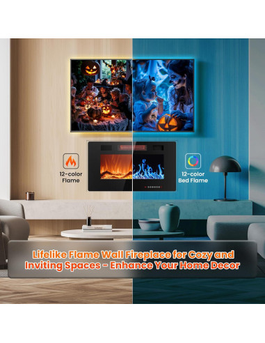 Chimenea Eléctrica Joy Pebble 30" Empotrada 750/1500W