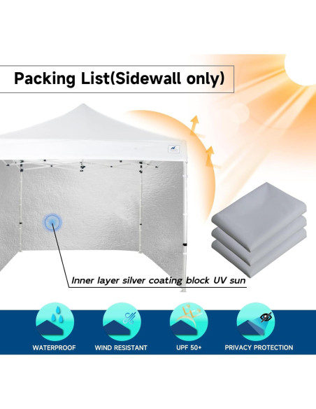 Pared Lateral Carpa Inlun 3 Piezas 2,08 kg Impermeable
