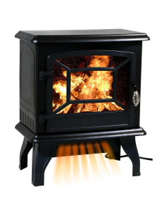 Chimenea Eléctrica MGHH 1500W Portátil con Llamas 3D Negra