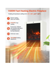 Chimenea Eléctrica Colliford 750/1500W Efecto Llama 3D 2