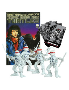 Figura Tortugas Ninja Michelangelo Playmates 10 cm Blanco y Negro