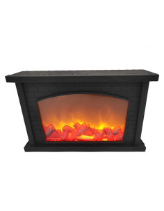 Lámpara de chimenea eléctrica HEITIGN, efecto llama, negra