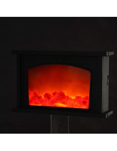 Lámpara de chimenea eléctrica HEITIGN, efecto llama, negra 2