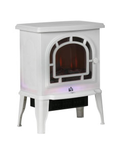 Estufa de Chimenea Eléctrica HOMCOM 750W/1500W Blanca