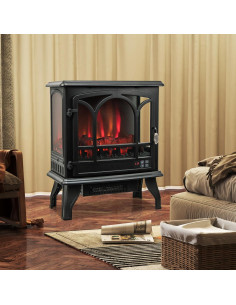 Calefactor de Chimenea Eléctrica ORALNER 1400W 23" Negro 2